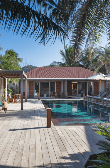 private heated swimming pool at villa noah in st barths st jean
