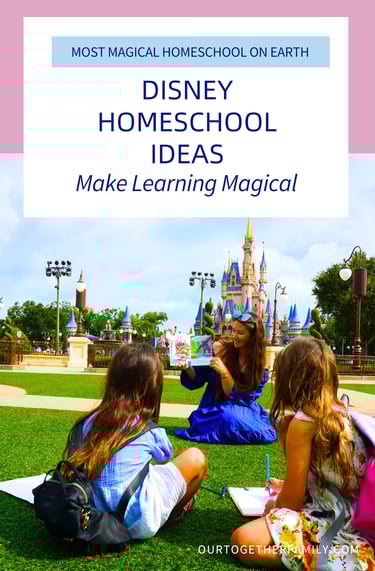 homeschool at disney world with mom and two kids, elementary age, learning at magic kingdom