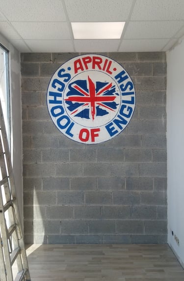 graffiti corporativo academia inglés