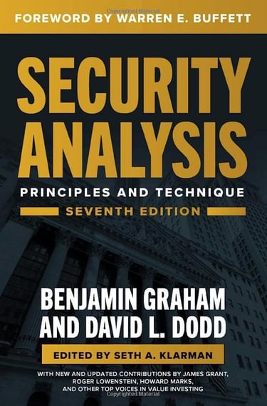 Security Analysis cover, foundational book on value investing and financial statement analysis.