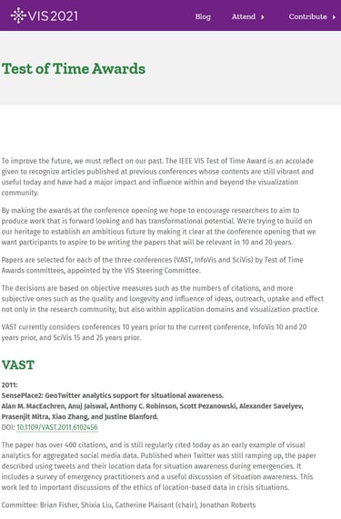 Pezanowski IEEE test of time award