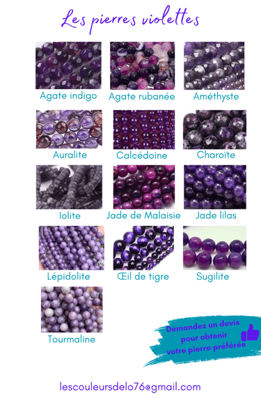 Sélection de pierres violettes Les Couleurs de Lo