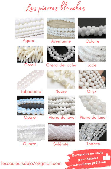 Sélection de pierres blanches Les Couleurs de Lo