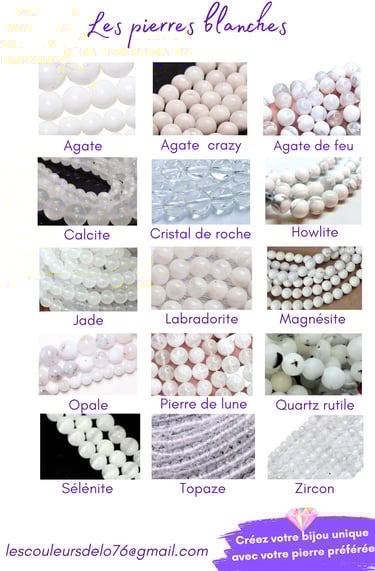Sélection de pierres blanches Les Couleurs de Lo