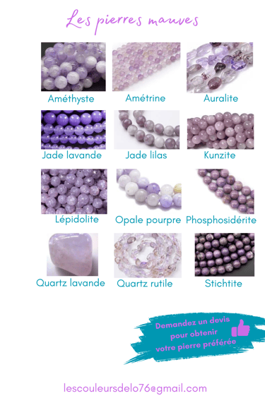 Sélection de pierres mauves Les Couleurs de Lo