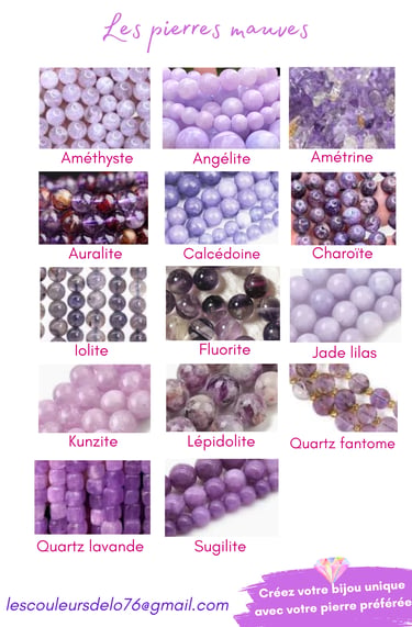 Sélection de pierres mauves Les Couleurs de Lo