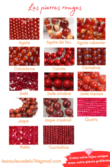 Sélection de pierres rouges Les Couleurs de Lo