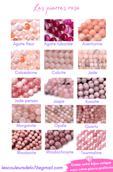 Sélection de pierres rose Les Couleurs de Lo