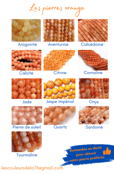Sélection de pierres orange Les Couleurs de Lo