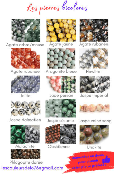 Sélection de pierres bicolores Les Couleurs de Lo
