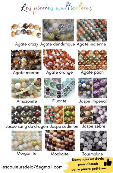 Sélection de pierres multicolores Les Couleurs de Lo