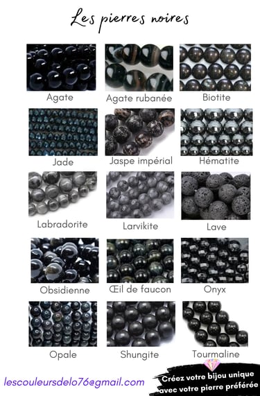 Sélection de pierres noires Les Couleurs de Lo