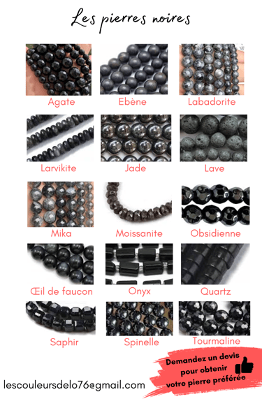 Sélection de pierres noires Les Couleurs de Lo