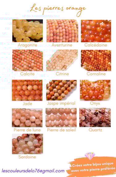 Sélection de pierres orange Les Couleurs de Lo