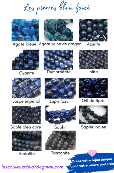 Sélection de pierres bleu foncé Les Couleurs de Lo