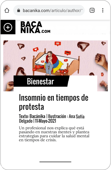 articulo de bienestar en sección de revista en celular