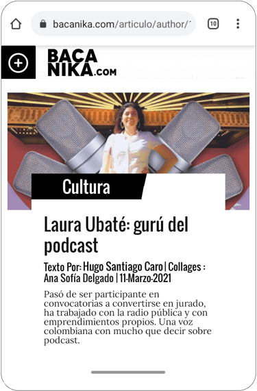 articulo de cultura en sección de revista en celular