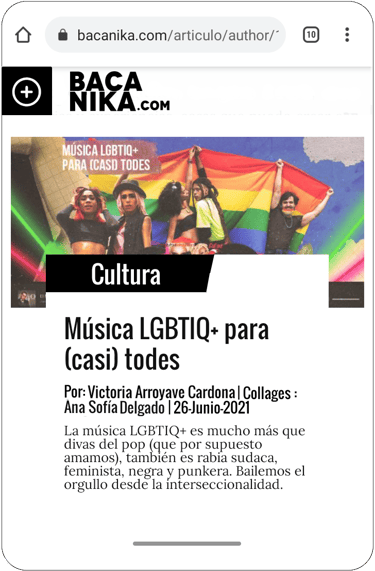 articulo de cultura en sección de revista en celular
