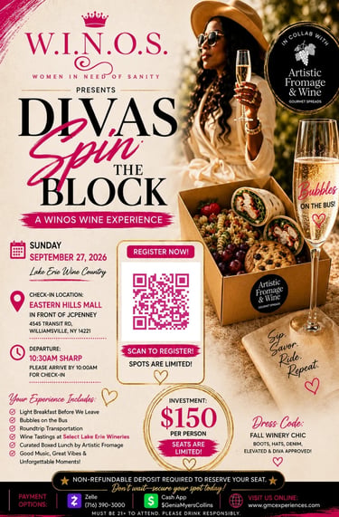 Divas Spin the Block Event flyer
