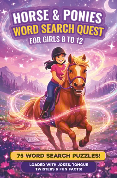 Horses & Ponies Word Search Quest for Girls 8 to 12 Front Cover