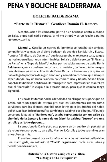 Historia del Boliche Balderrama y la Zamba Homónima