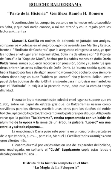 Historia del Boliche Balderrama y la Zamba Homónima