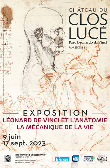 Affiche de l'exposition Léonard de Vinci et l'anatomie la mécanique de la vie