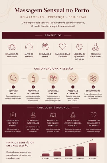 info grafico sobre os beneficios da massagem sensual, tantrica