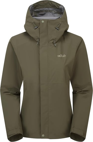Rab Downpour Jacket Lightweight Waterproof Hooded Coat for Hiking & Trekking