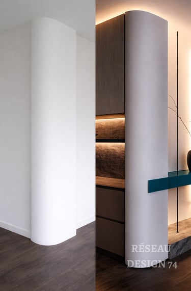 transformation interieur colonne courbe haute savoie