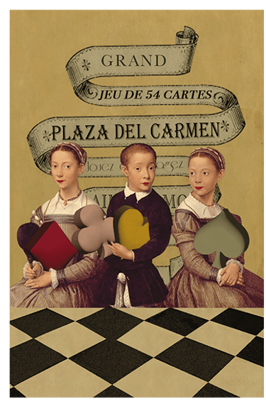 Jeu de 54 cartes. Chaque carte a une apparence distincte.