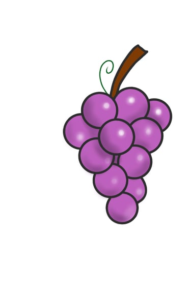 Dessin original de grains de raisins provenant de l'univers de Calnima autrice française indépendant