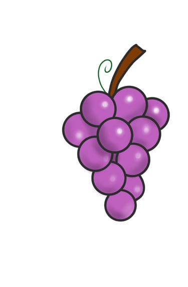 Dessin original de grains de raisins provenant de l'univers de Calnima autrice française indépendant