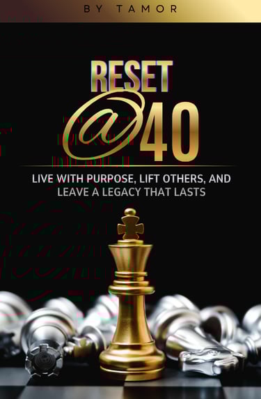 Cover of the book "Reset at 40" by Tamor