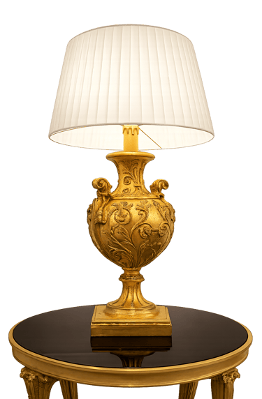 Ornate Gold Base Table Lamp with Fabric Shade – Classic Luxury Lighting