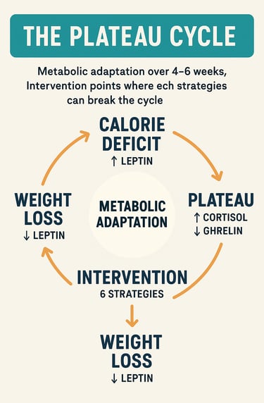 infographic showing "The Plateau Cycle" for weight loss