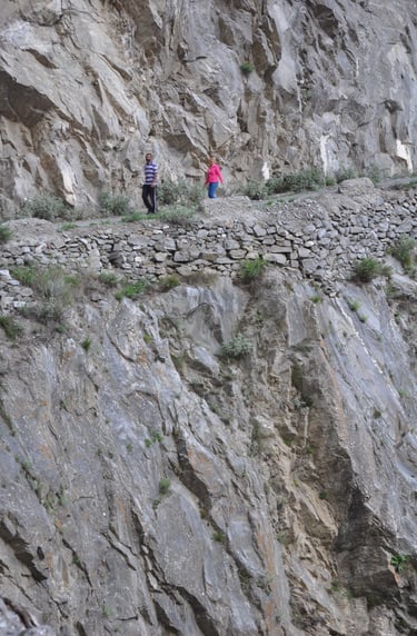 high mountain roads in kalpa, himachal pradesh, india
