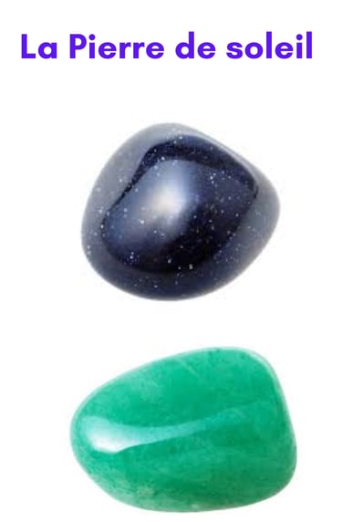 Les pierres naturelles Pierre de soleil bleue et verte Les Couleurs de Lo