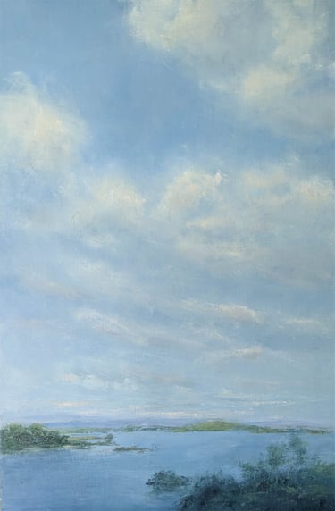 Skybound Islands - Painting by Mary Kersell