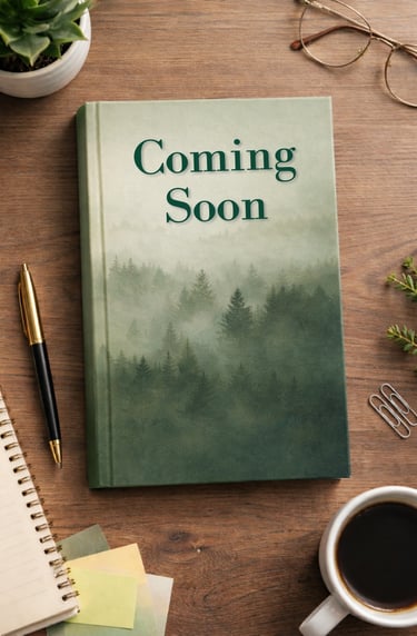 Placeholder book cover representing an upcoming release, shown as a blank green-toned hardcover book