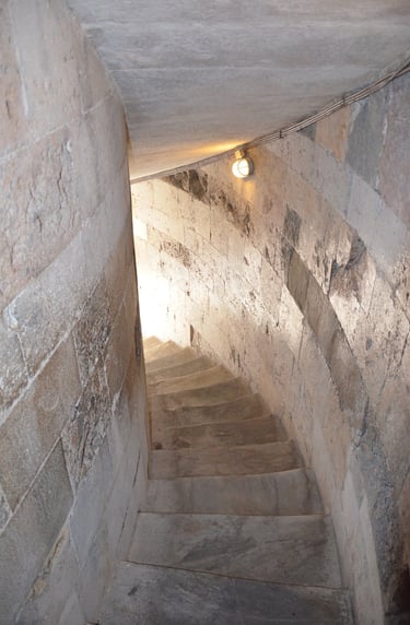 Steps inside Leaning Tower of Pisa