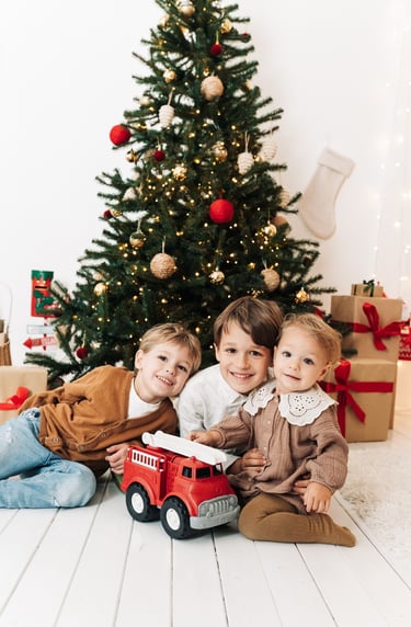 karácsonyi fotózás stúdió család gyerek