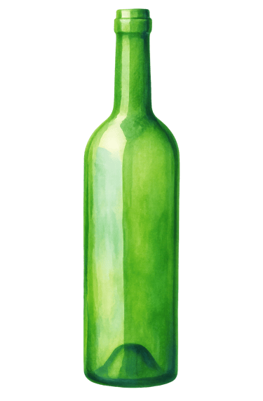 Eine grüne Glasflasche