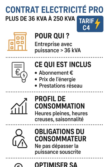 infographie contrat prix élec pro C4 supérieur à 36kva