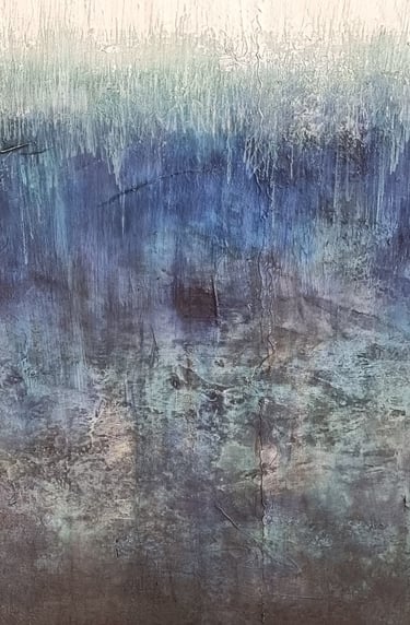 tableau fond marin dégradé de bleus