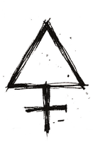 Símbolo alquímico de azufre que representa la combustión