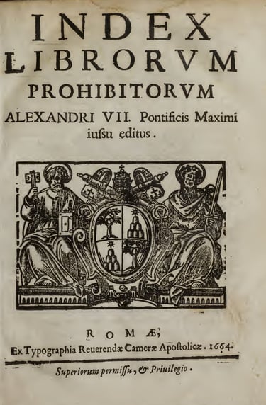 The front page of the Index’s edition from 1664.