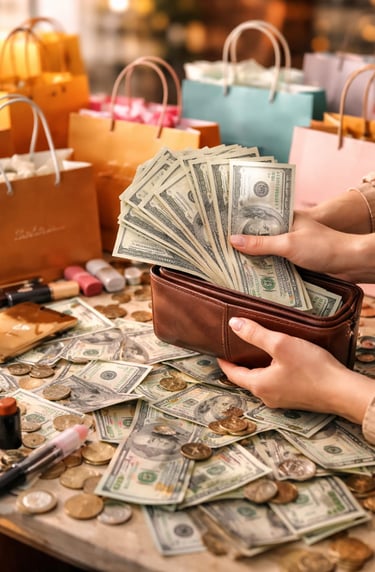 Essa imagem presenta uma pessoa aprendendo a gastar o seu dinheiro