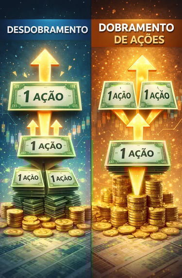 Essa imagem representa o Desdobramento e Dobramento de Ações