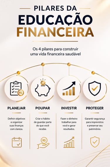 Essa imagem representa os pilares da educação financeira
